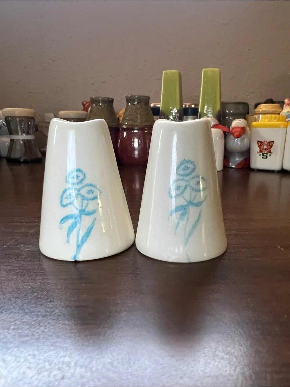 Vintage Mid-century Small Ceramic Salt and Pepper Shakers